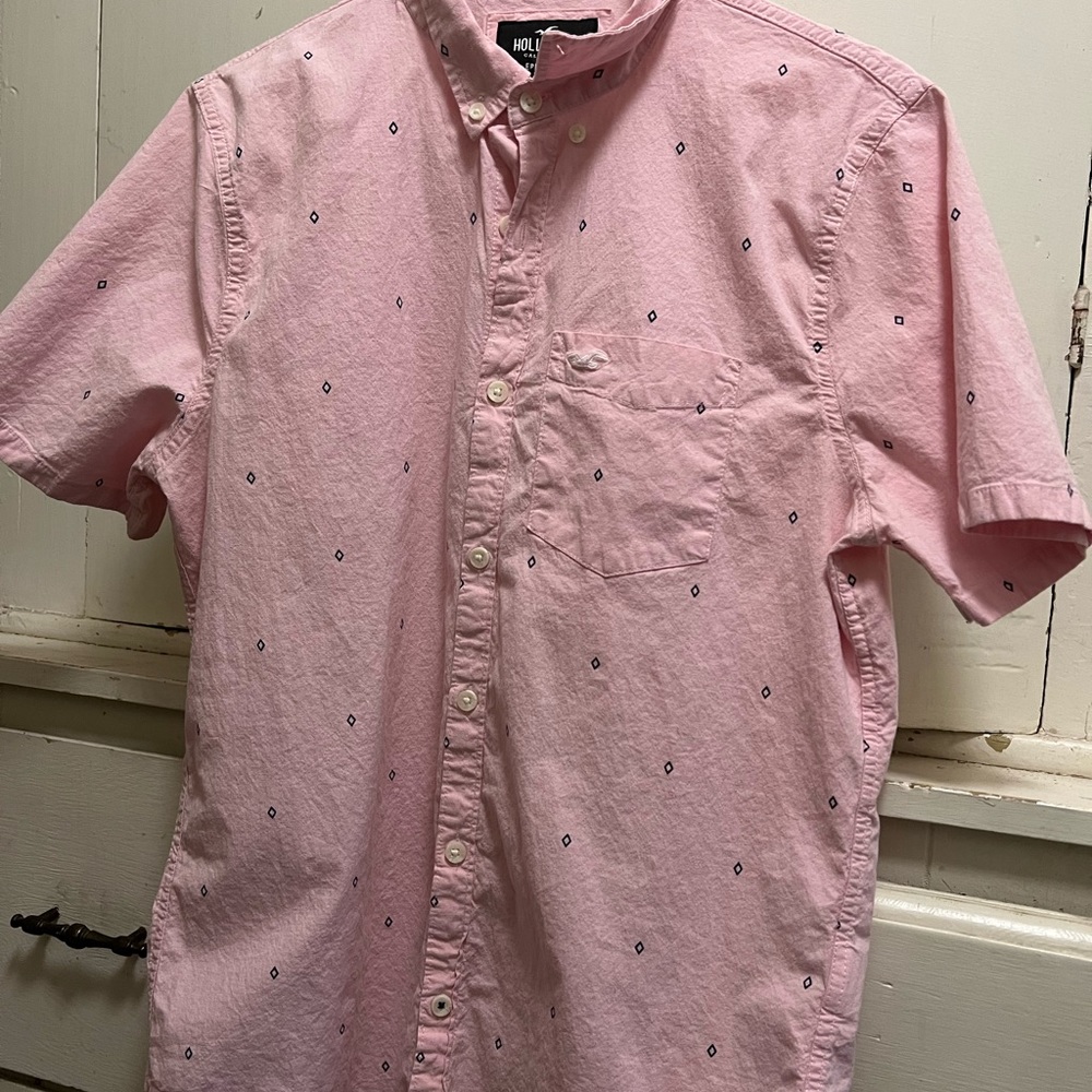 Hollister Men’s Epic Flex Stretch Collared button down Short Sleeve M